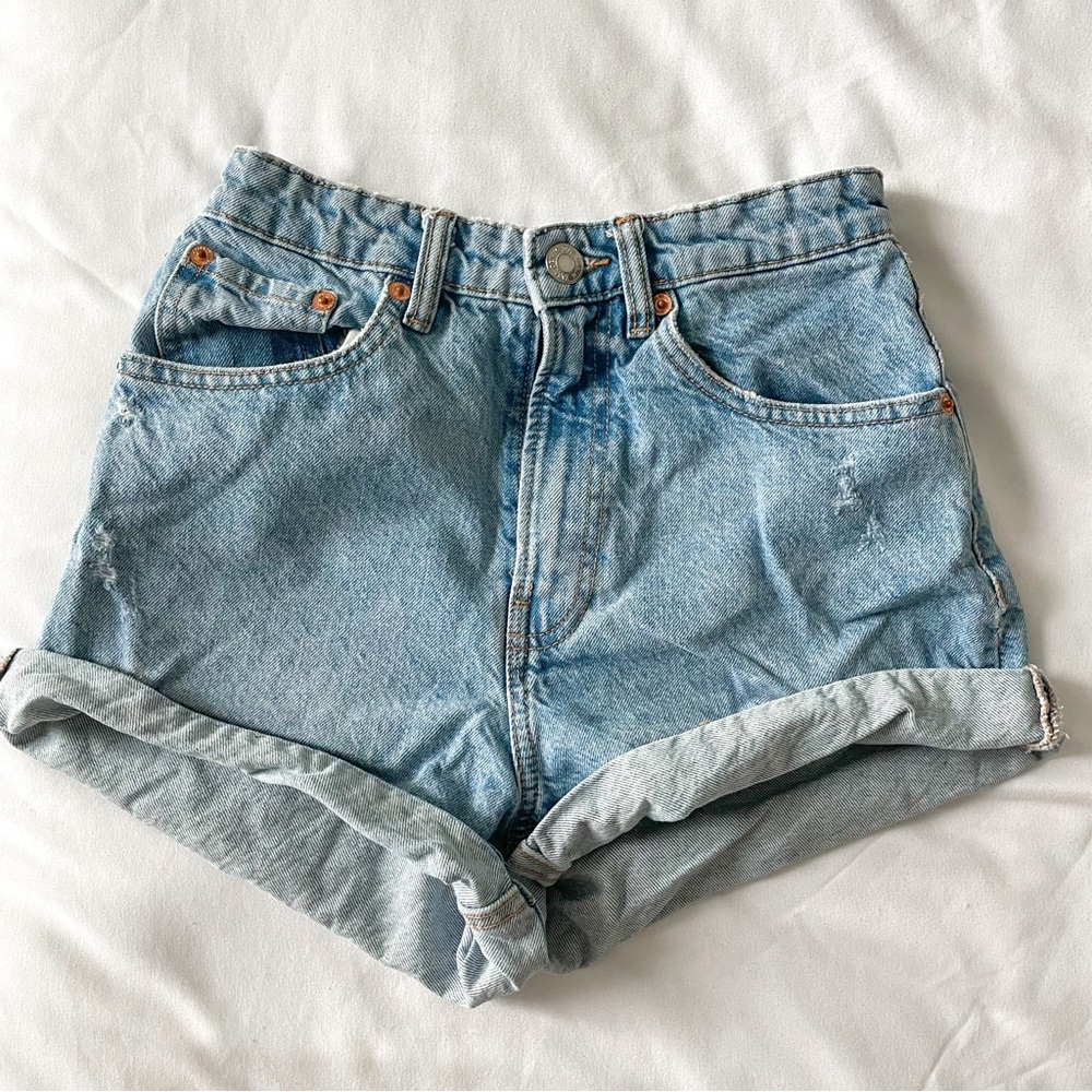 Zara High Waist Denim Shorts